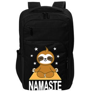 Namaste Meditating Sloth Yoga Namaste Gift Impact Tech Backpack