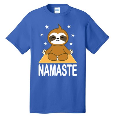 Namaste Meditating Sloth Yoga Namaste Gift Tall T-Shirt