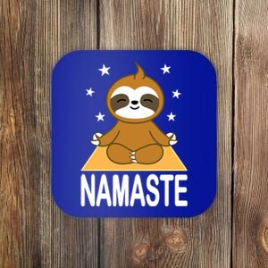 Namaste Meditating Sloth Yoga Namaste Gift Coaster