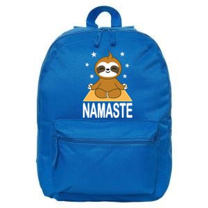 Namaste Meditating Sloth Yoga Namaste Gift 16 in Basic Backpack