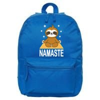 Namaste Meditating Sloth Yoga Namaste Gift 16 in Basic Backpack