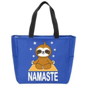 Namaste Meditating Sloth Yoga Namaste Gift Zip Tote Bag