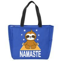 Namaste Meditating Sloth Yoga Namaste Gift Zip Tote Bag