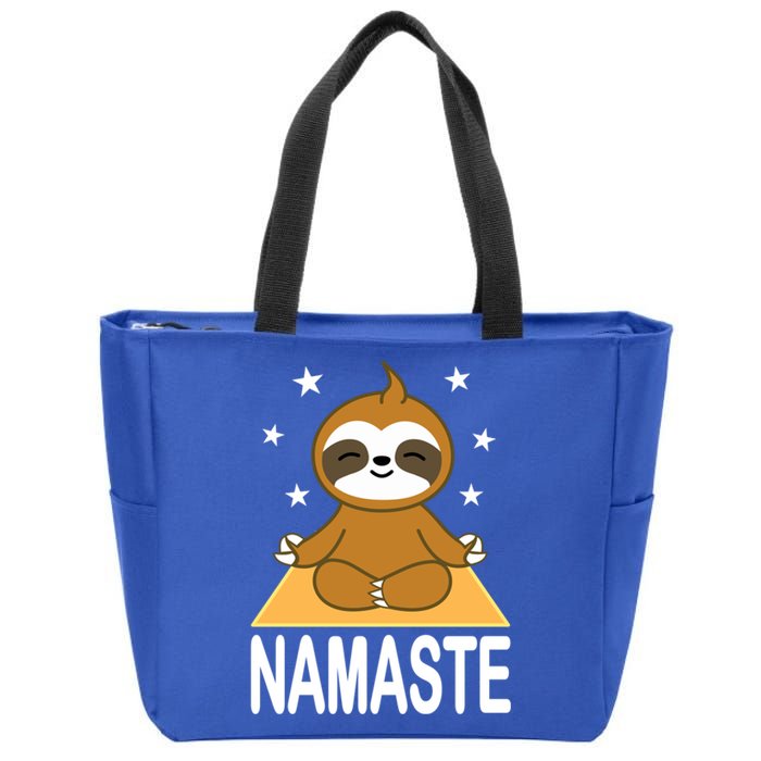 Namaste Meditating Sloth Yoga Namaste Gift Zip Tote Bag