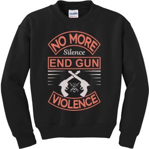 No More Silence End Gun Violence Kids Sweatshirt