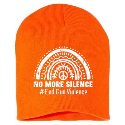 No More Silence End Gun Violence Awareness Month Orange Short Acrylic Beanie