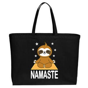 Namaste Meditating Sloth Yoga Namaste Gift Cotton Canvas Jumbo Tote