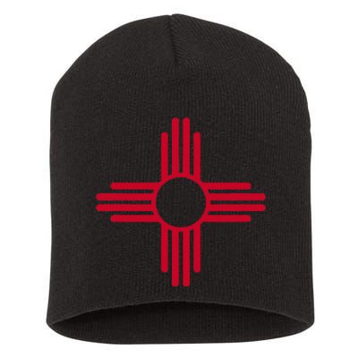 New Mexico State Flag Zia Sun Symbol Albuquerque Santa Fe Short Acrylic Beanie