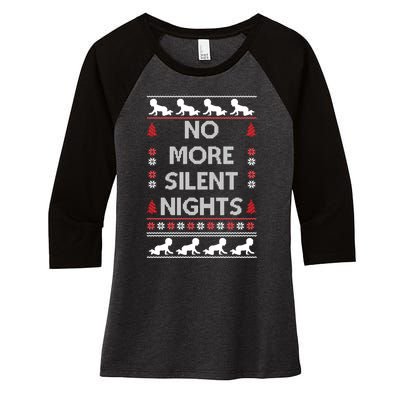 No More Silent Nights Baby Announcement Christmas Pregnancy Women's Tri-Blend 3/4-Sleeve Raglan Shirt