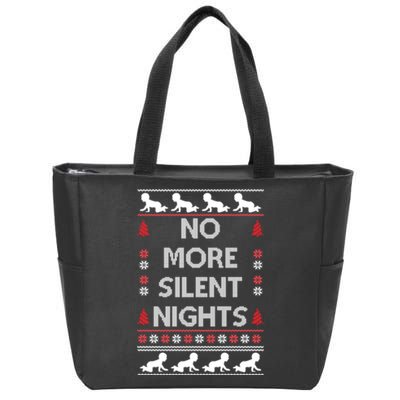 No More Silent Nights Baby Announcement Christmas Pregnancy Zip Tote Bag