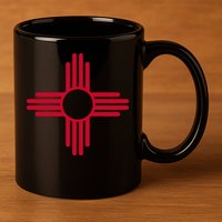 NEW MEXICO STATE FLAG ZIA SUN SYMBOL ALBUQUERQUE SANTA FE 11oz C Handle Ceramic Mug