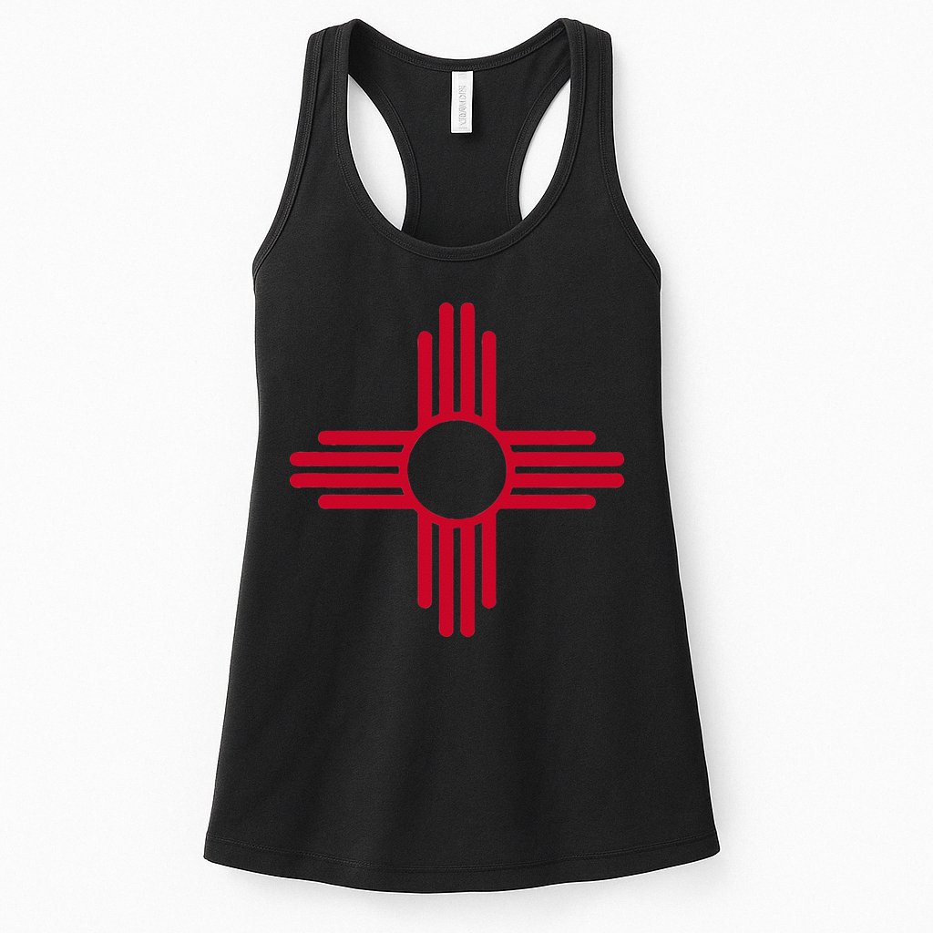 NEW MEXICO STATE FLAG ZIA SUN SYMBOL ALBUQUERQUE SANTA FE Womens Tank Top