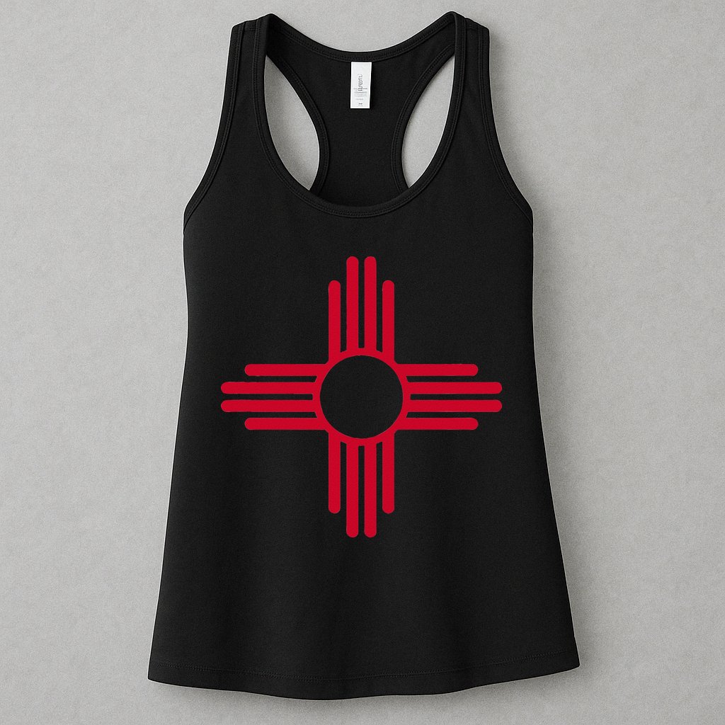 NEW MEXICO STATE FLAG ZIA SUN SYMBOL ALBUQUERQUE SANTA FE Womens Tank Top