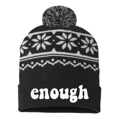 No More Silence End Gun Violence Enough Wear Orange Day USA-Made Snowflake Beanie