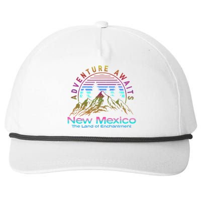 New Mexico State Retro Vintage Outdoors & NM Mountains Snapback Five-Panel Rope Hat