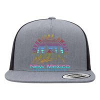 New Mexico State Retro Vintage Outdoors & NM Mountains Flat Bill Trucker Hat