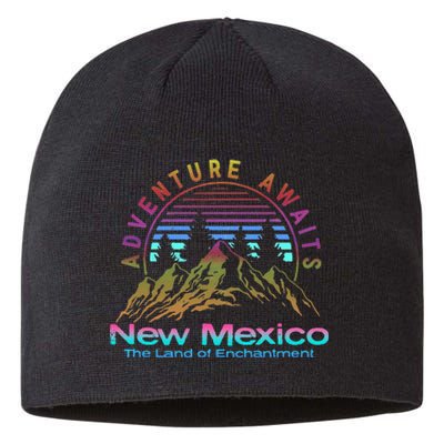 New Mexico State Retro Vintage Outdoors & NM Mountains Sustainable Beanie