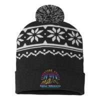 New Mexico State Retro Vintage Outdoors & NM Mountains USA-Made Snowflake Beanie