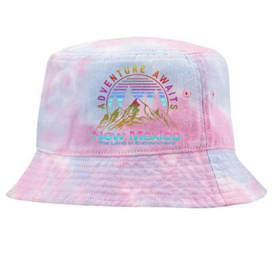 New Mexico State Retro Vintage Outdoors & NM Mountains Tie-Dyed Bucket Hat