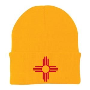 New Mexico State Flag Zia Sun Symbol Knit Cap Winter Beanie