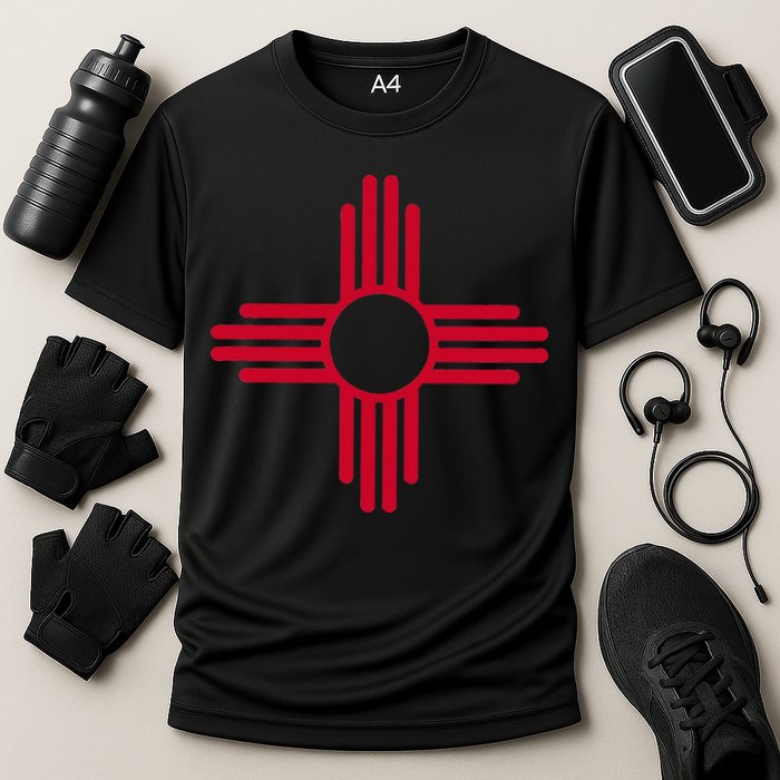New Mexico State Flag Zia Sun Symbol Cooling Performance Crew T-Shirt