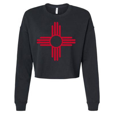 New Mexico State Flag Zia Sun Symbol Cropped Pullover Crew