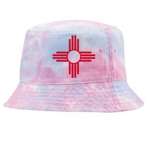 New Mexico State Flag Zia Sun Symbol Tie-Dyed Bucket Hat