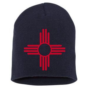 New Mexico State Flag Zia Sun Symbol Short Acrylic Beanie