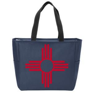 New Mexico State Flag Zia Sun Symbol Zip Tote Bag