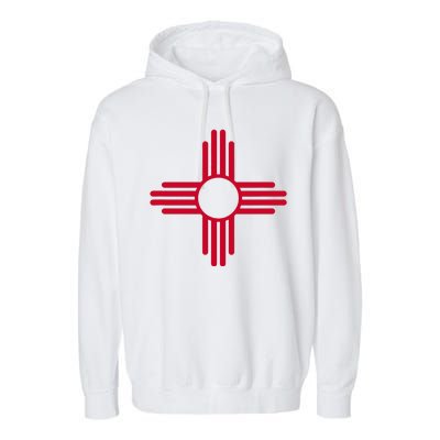 New Mexico State Flag Zia Sun Symbol Garment-Dyed Fleece Hoodie