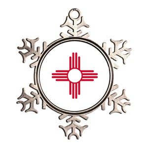 New Mexico State Flag Zia Sun Symbol Metallic Star Ornament