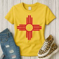 New Mexico State Flag Zia Sun Symbol Womens T-Shirt