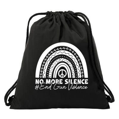 No More Silence End Gun Violence Awareness Day Wear Orange Drawstring Bag