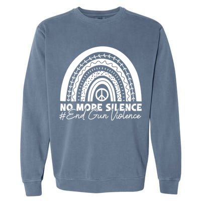 No More Silence End Gun Violence Awareness Day Wear Orange Garment-Dyed Sweatshirt