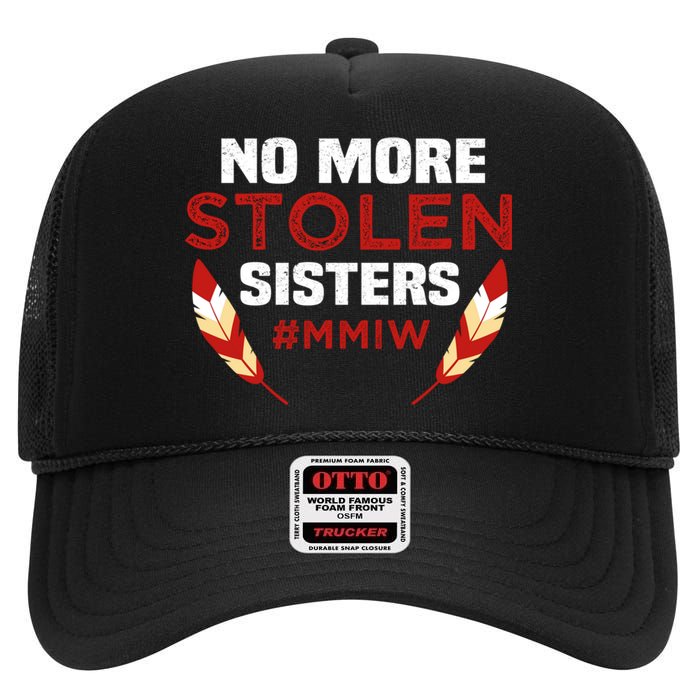 No More Stolen Sisters MMIW Missing Murdered Indigenous Girl High Crown Mesh Back Trucker Hat