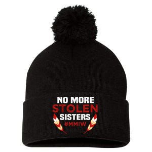 No More Stolen Sisters MMIW Missing Murdered Indigenous Girl Pom Pom 12in Knit Beanie