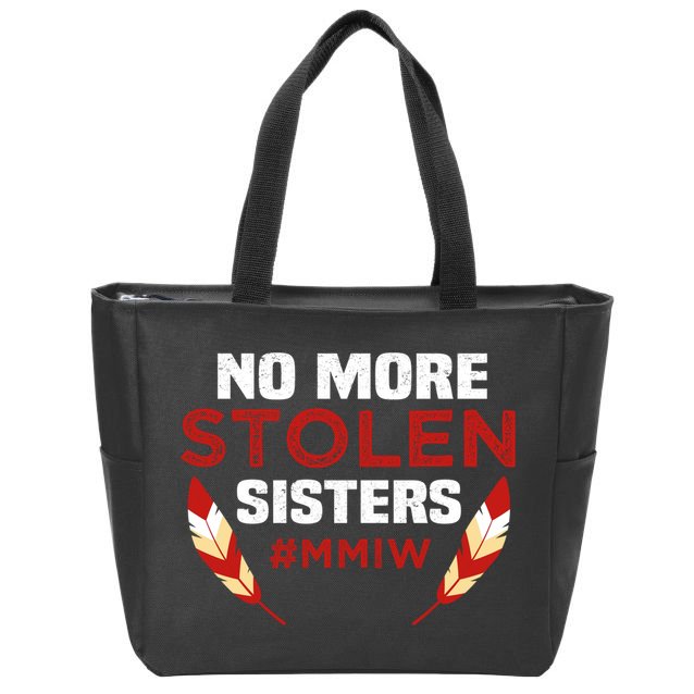 No More Stolen Sisters MMIW Missing Murdered Indigenous Girl Zip Tote Bag