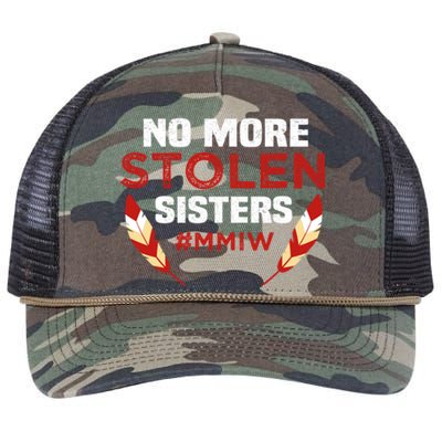 No More Stolen Sisters MMIW Missing Murdered Indigenous Girl Retro Rope Trucker Hat Cap