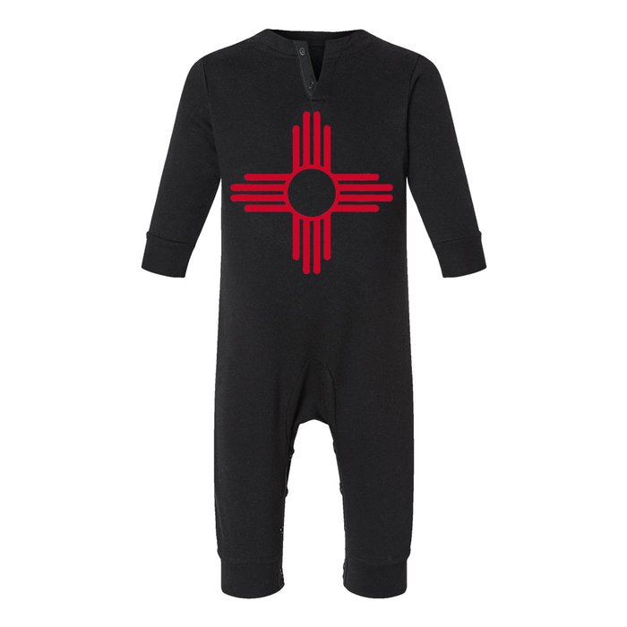 NEW MEXICO STATE FLAG ZIA SUN SYMBOL ALBUQUERQUE SANTA FE Infant Fleece One Piece