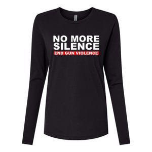 No More Silence End Gun Violence Anti Gun Womens Cotton Relaxed Long Sleeve T-Shirt