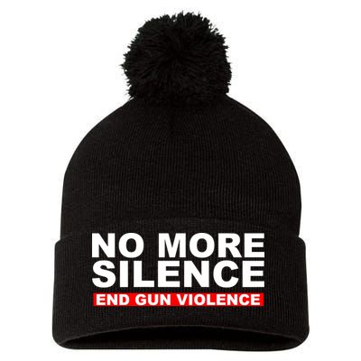 No More Silence End Gun Violence Anti Gun Pom Pom 12in Knit Beanie