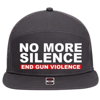 No More Silence End Gun Violence Anti Gun 7 Panel Mesh Trucker Snapback Hat