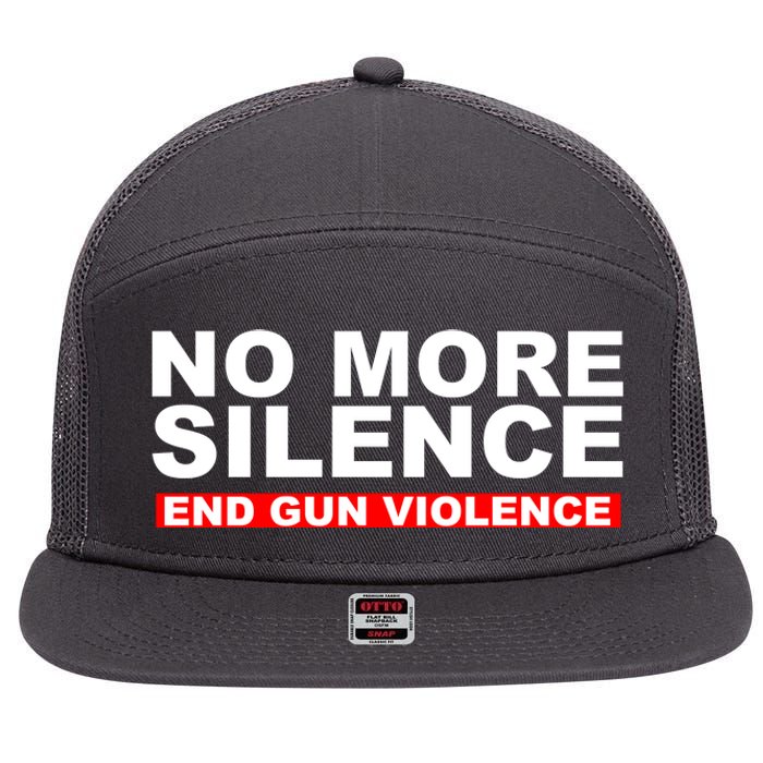 No More Silence End Gun Violence Anti Gun 7 Panel Mesh Trucker Snapback Hat