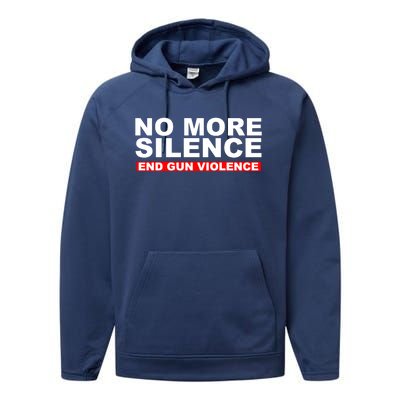 No More Silence End Gun Violence Anti Gun Performance Fleece Hoodie