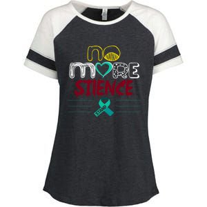 No More Sexual Assault Awareness Gift Teal Ribbon Gift Enza Ladies Jersey Colorblock Tee