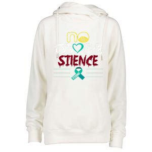 No More Sexual Assault Awareness Gift Teal Ribbon Gift Womens Funnel Neck Pullover Hood