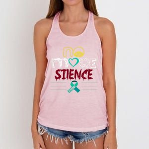 No More Sexual Assault Awareness Gift Teal Ribbon Gift Women's Knotted Racerback Tank