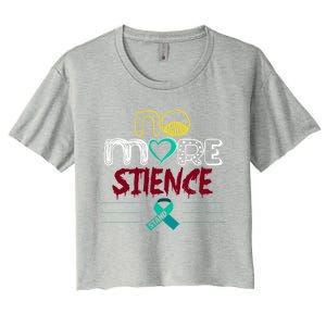 No More Sexual Assault Awareness Gift Teal Ribbon Gift Women's Crop Top Tee