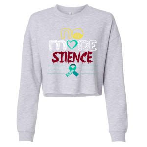 No More Sexual Assault Awareness Gift Teal Ribbon Gift Cropped Pullover Crew