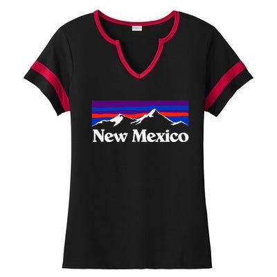 New Mexico State Retro Vintage Outdoors & Nm Mountains Ladies Halftime Notch Neck Tee